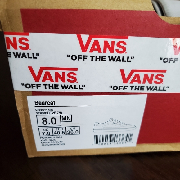 Vans Bearcat Black/White Men Size 8, equivalent to Women Size 9.5 - Picture 11 of 11
